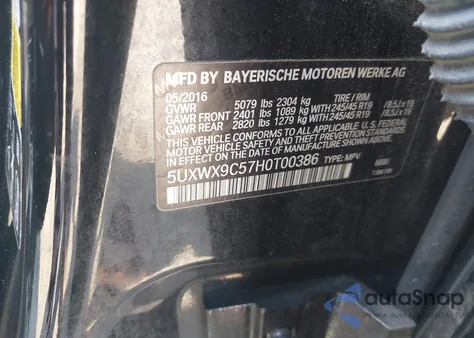 2017 BMW X3 xDrive28I из США, поврежденный, VIN 5UXWX9C57H0T00386